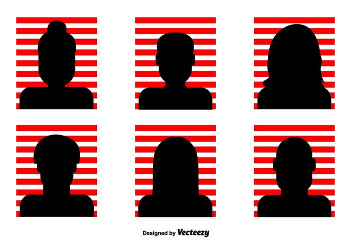 Red Striped Kopfschuss-Vektor-Icons vektor