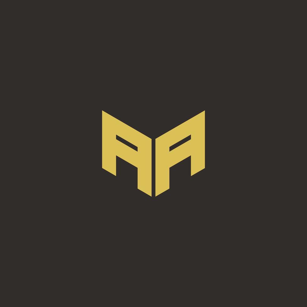 Ein Logo-Brief mit goldenem und schwarzem Hintergrund vektor