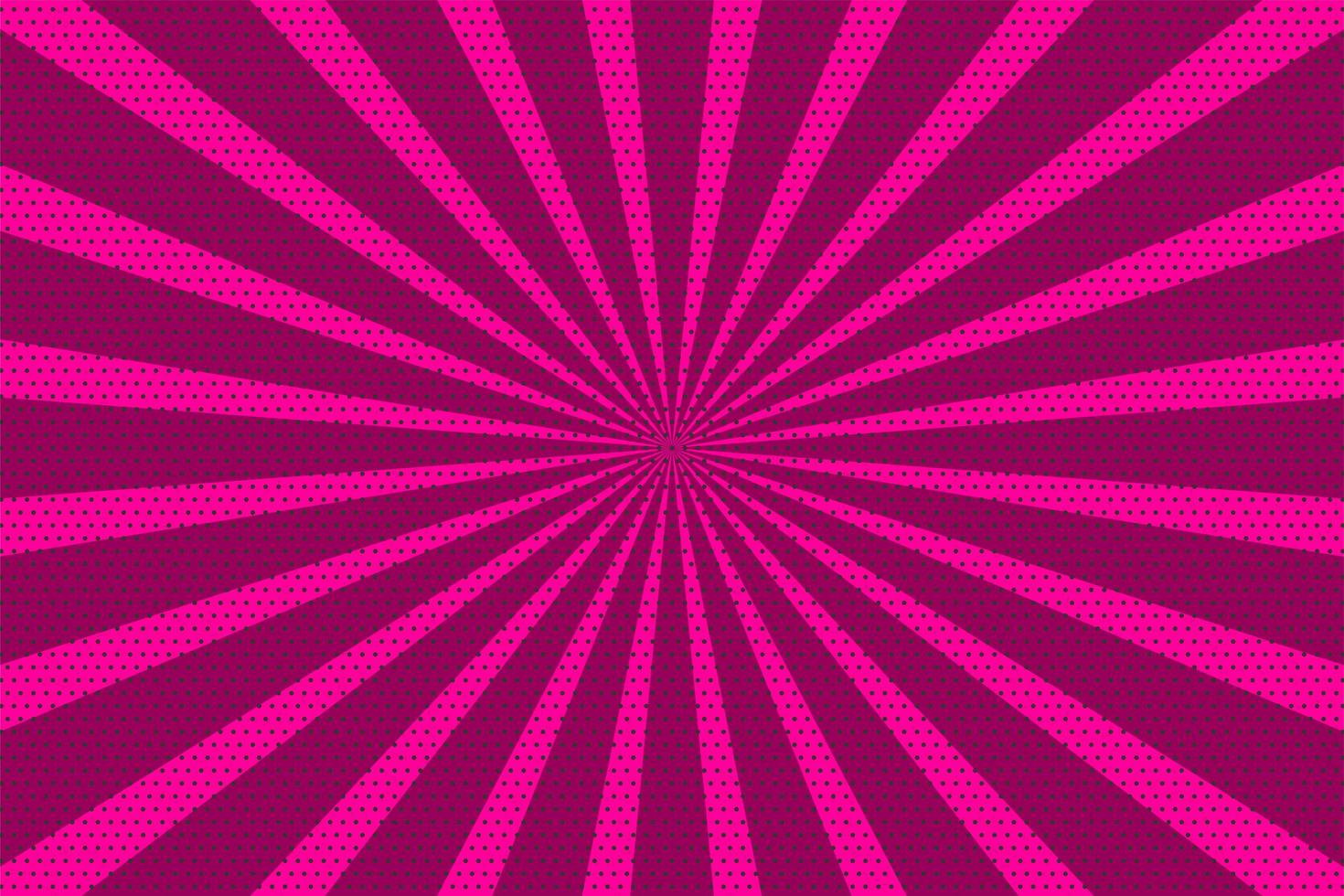 rosa popkonst vintage radiell halvton bakgrund vektor