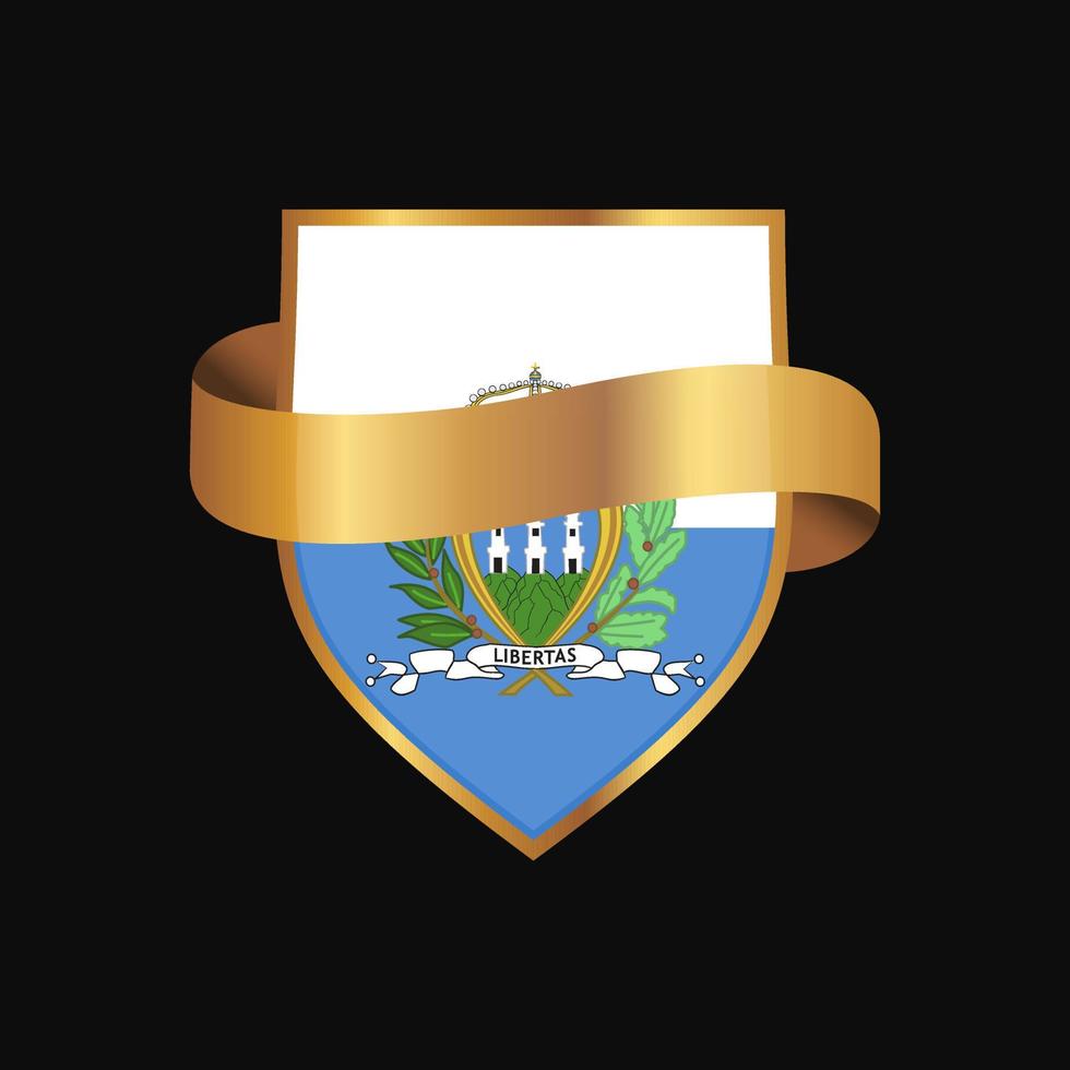 san marino flagga gyllene bricka design vektor