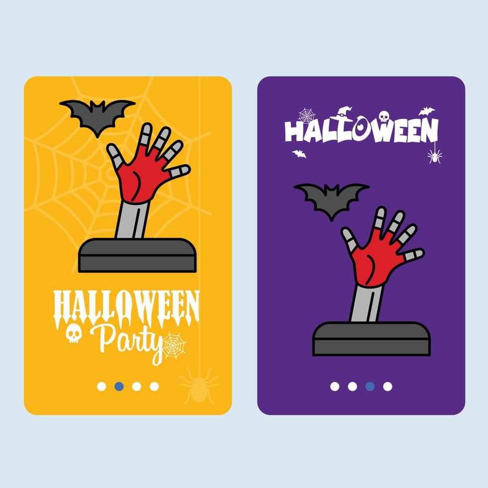 Lycklig halloween inbjudan design med grav vektor