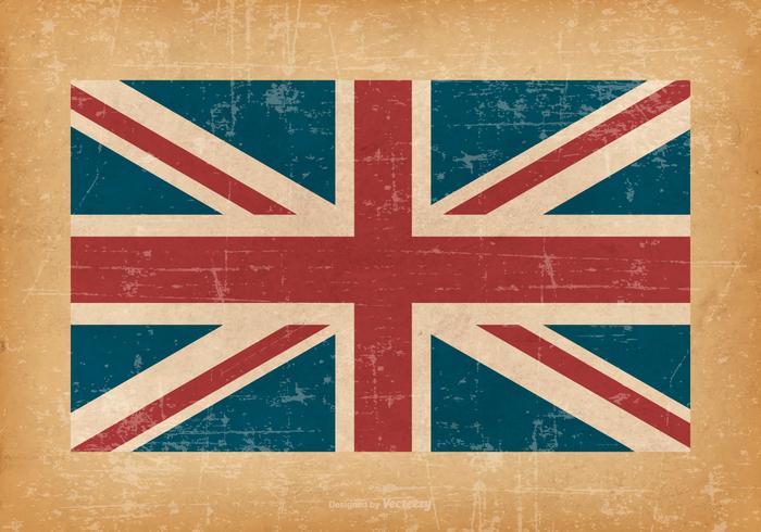 Britische Flagge auf Grunge Hintergrund vektor