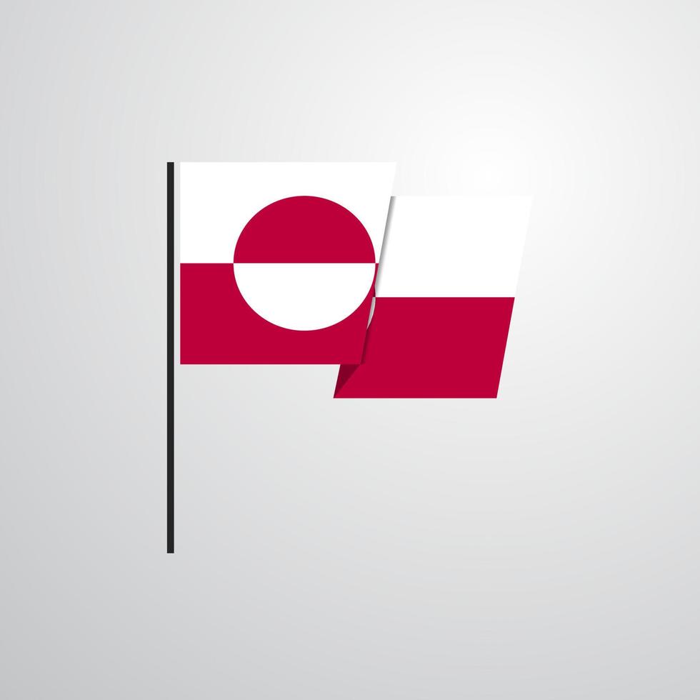 grönland wehende flaggendesignvektor vektor