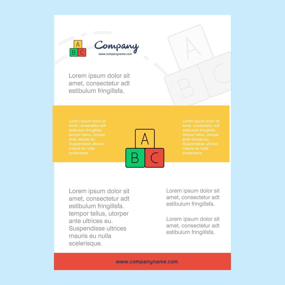 Vorlagenlayout für Alphabetblöcke Unternehmensprofil Jahresbericht Präsentationen Broschüre Broschüre Vektorhintergrund vektor