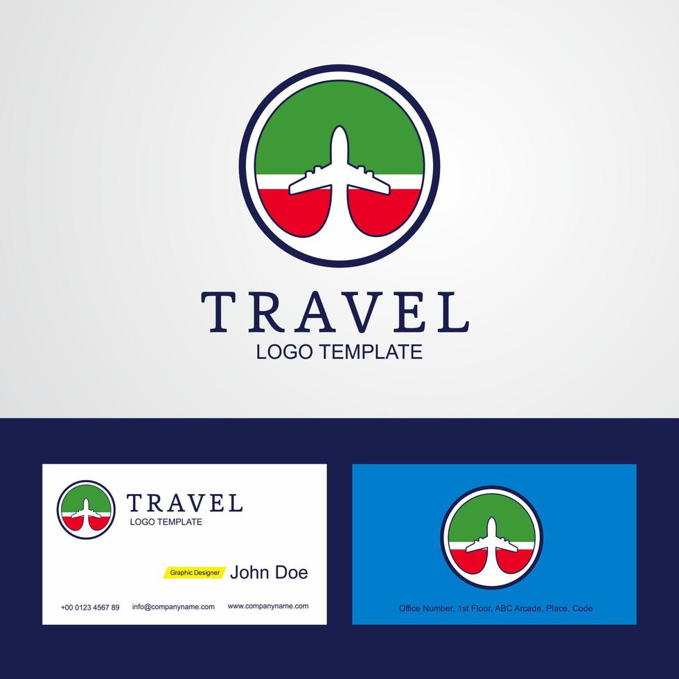 resa tjetjenska republik kreativ cirkel flagga logotyp och företag kort design vektor