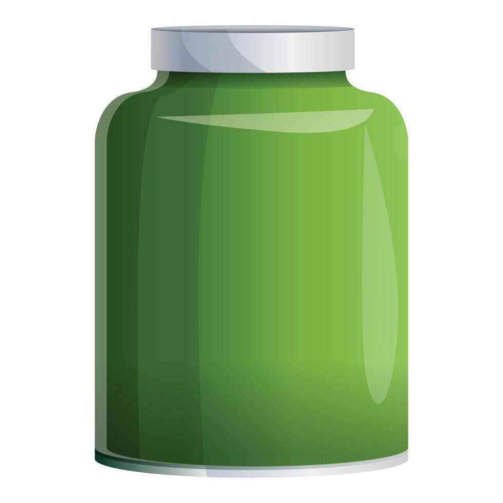 Grünes Marmeladenglas-Symbol, Cartoon-Stil vektor
