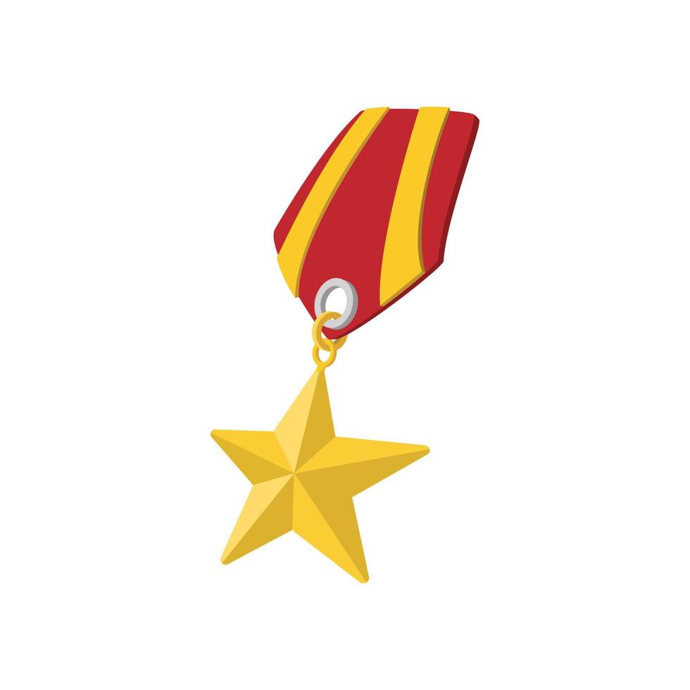 stjärna andra värld krig medalj tecknad serie ikon vektor