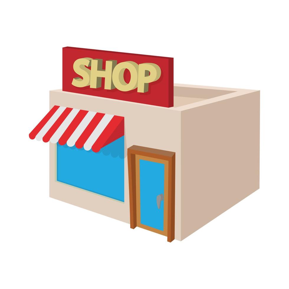 Shop-Gebäude-Symbol, Cartoon-Stil vektor