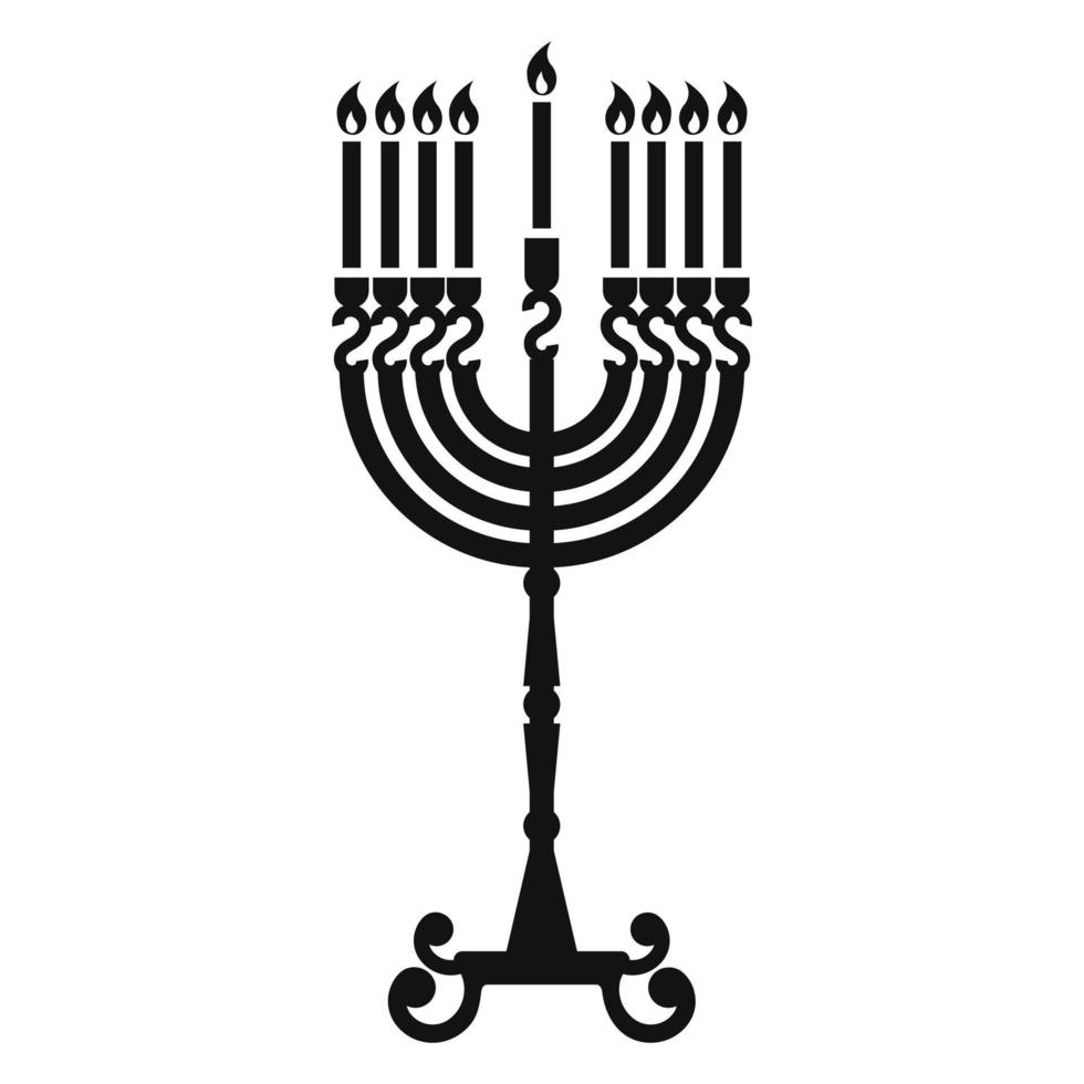 Chanukka-Kerzenständer-Symbol, einfacher Stil vektor