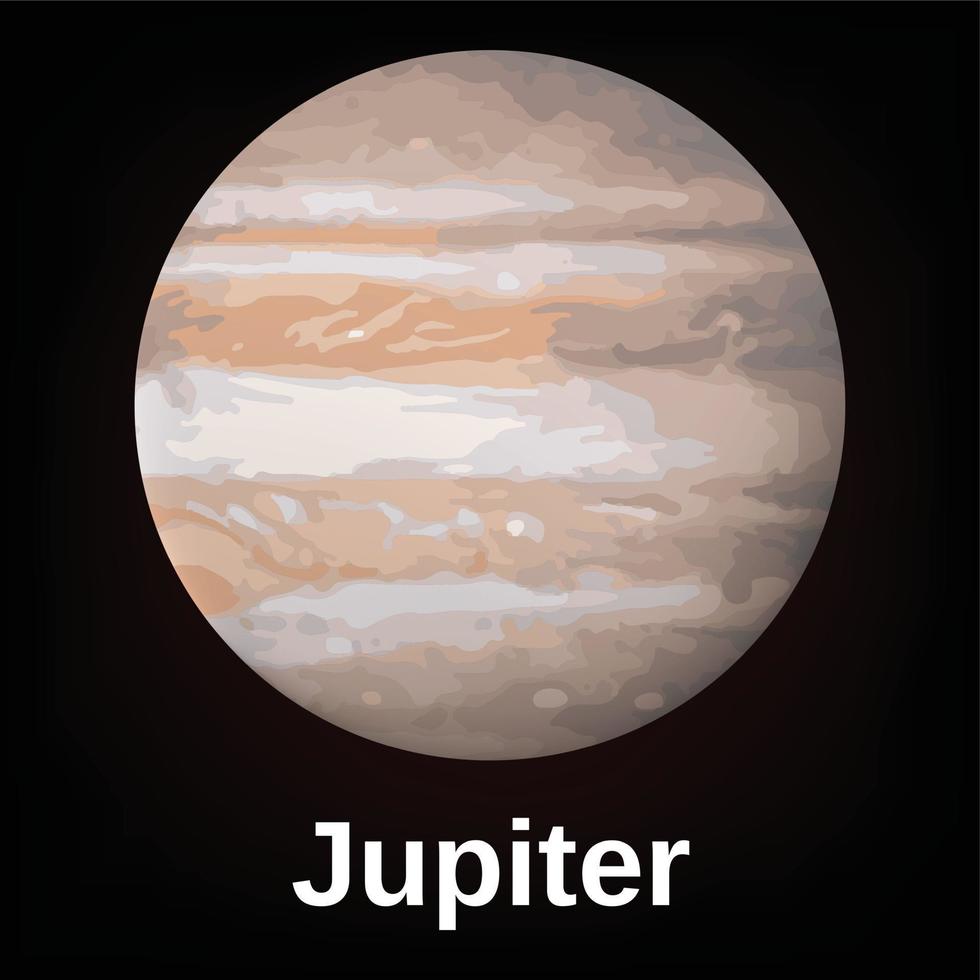 Jupiter-Planeten-Symbol, realistischer Stil vektor