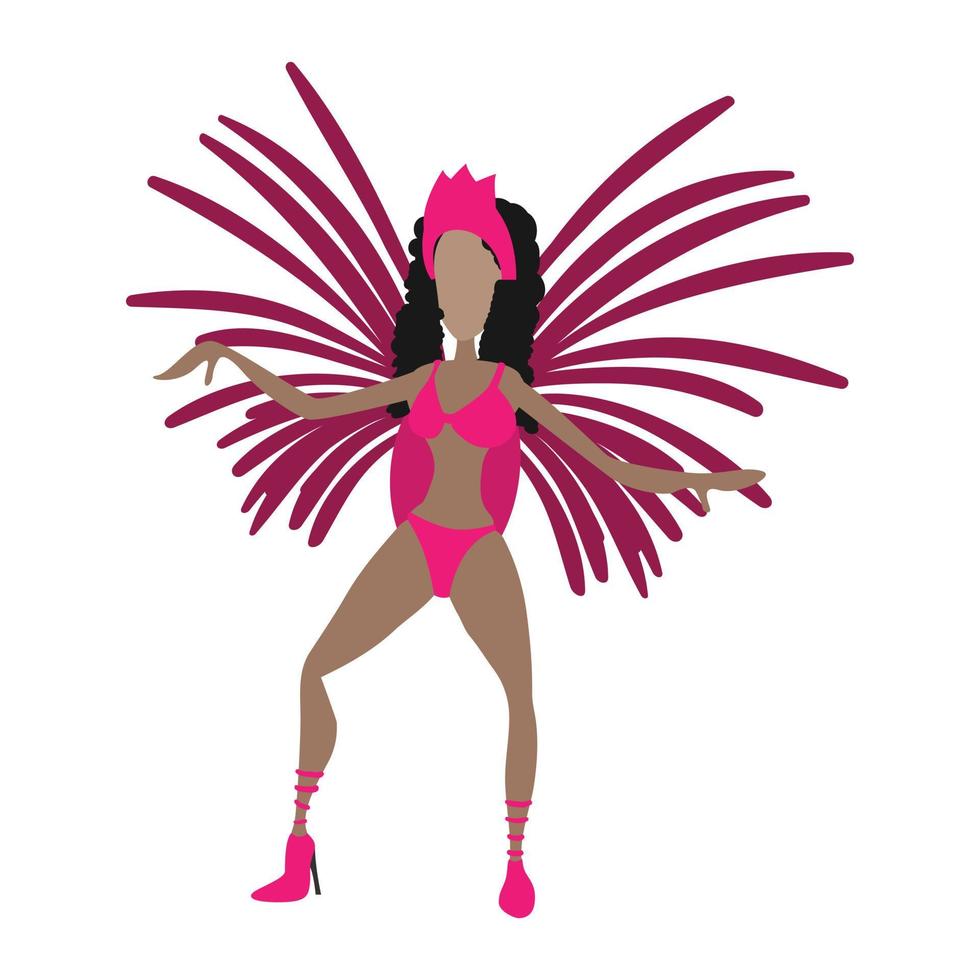 brasiliansk karneval flicka tecknad serie ikon vektor