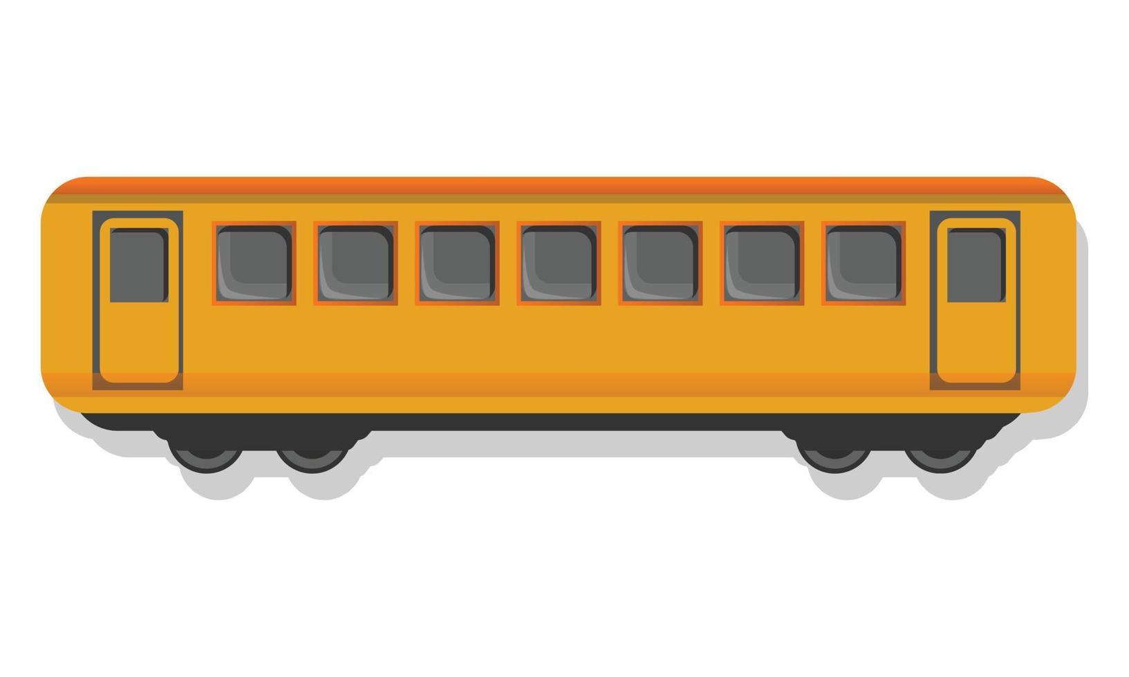 gelbe Personenwagen-Ikone, Cartoon-Stil vektor