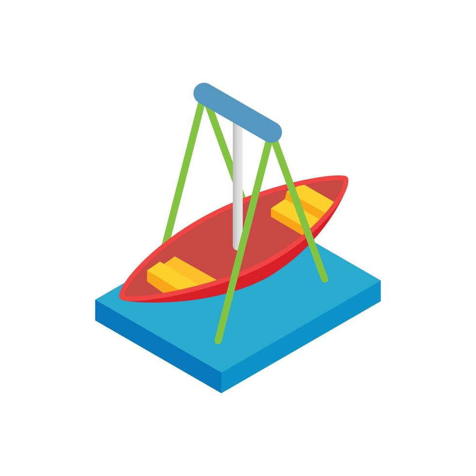 Bootskarussell isometrisches 3D-Symbol vektor