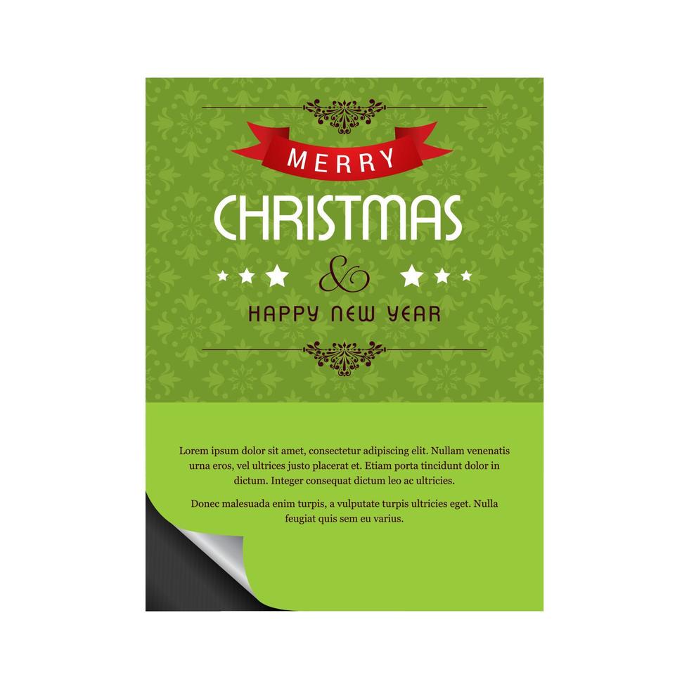 Grußdesign der frohen Weihnachten mit grünem Hintergrundvektor vektor