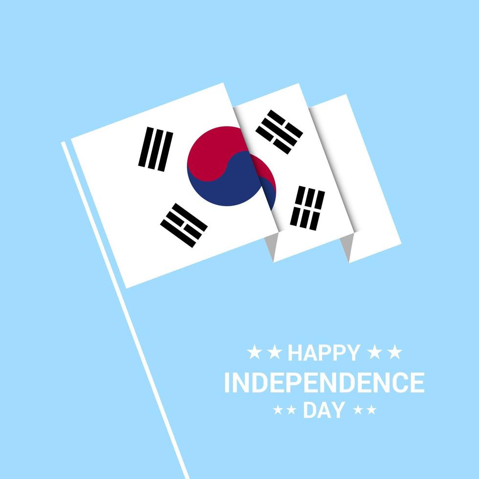 korea söder oberoende dag typografisk design med flagga vektor