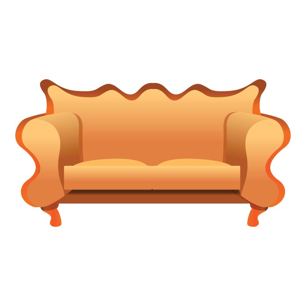 årgång soffa ikon, tecknad serie stil vektor