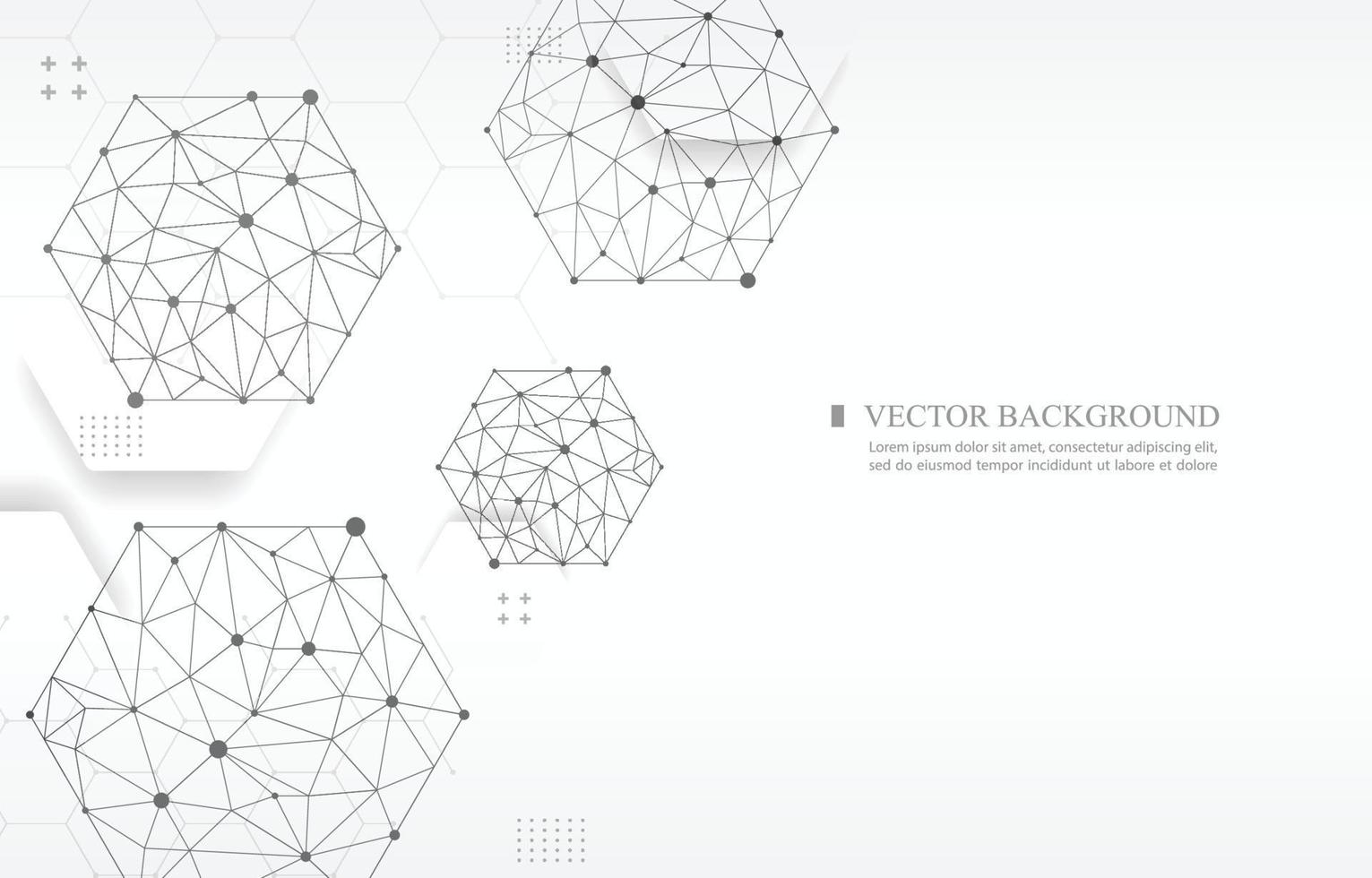 weißer Vektorhintergrund geometrisches Sechseck-Linienkonzept vektor