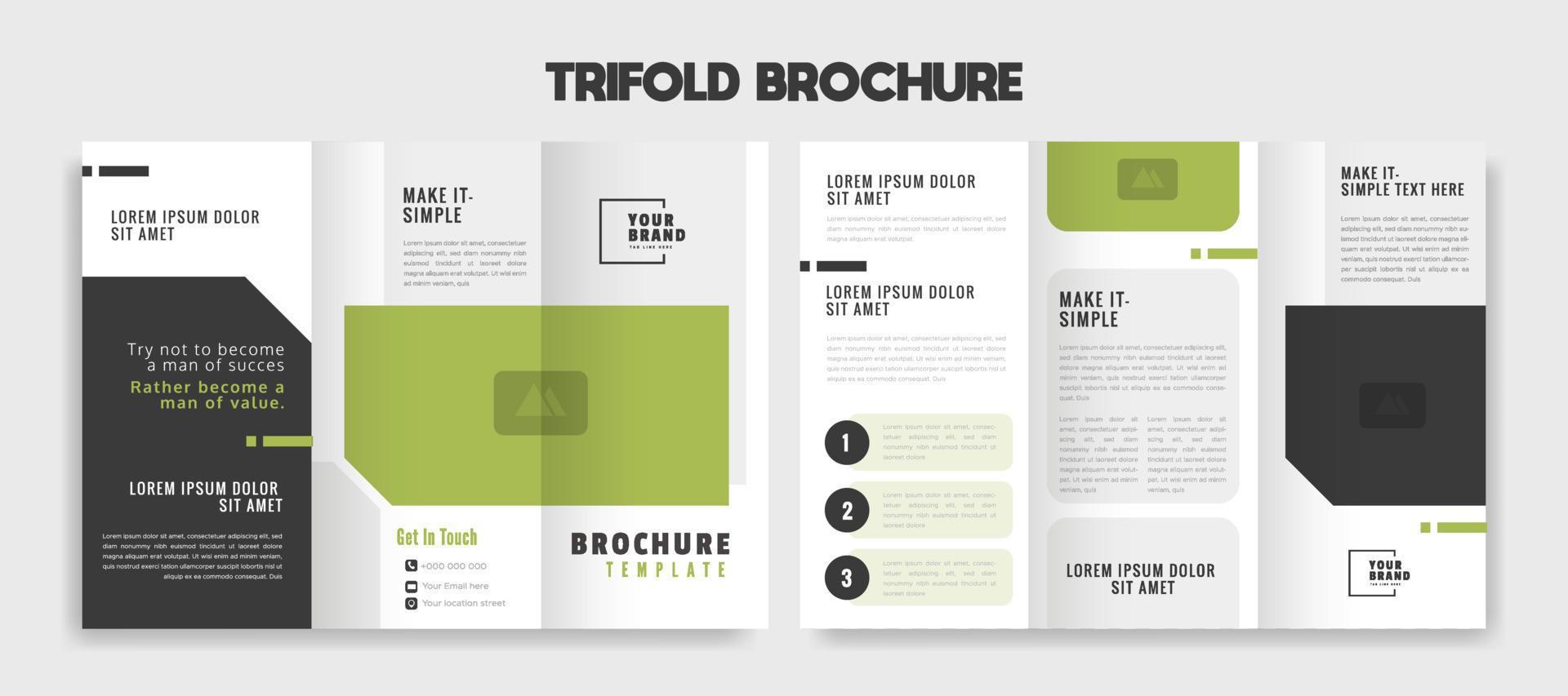 trifold broschyr mall design vektor