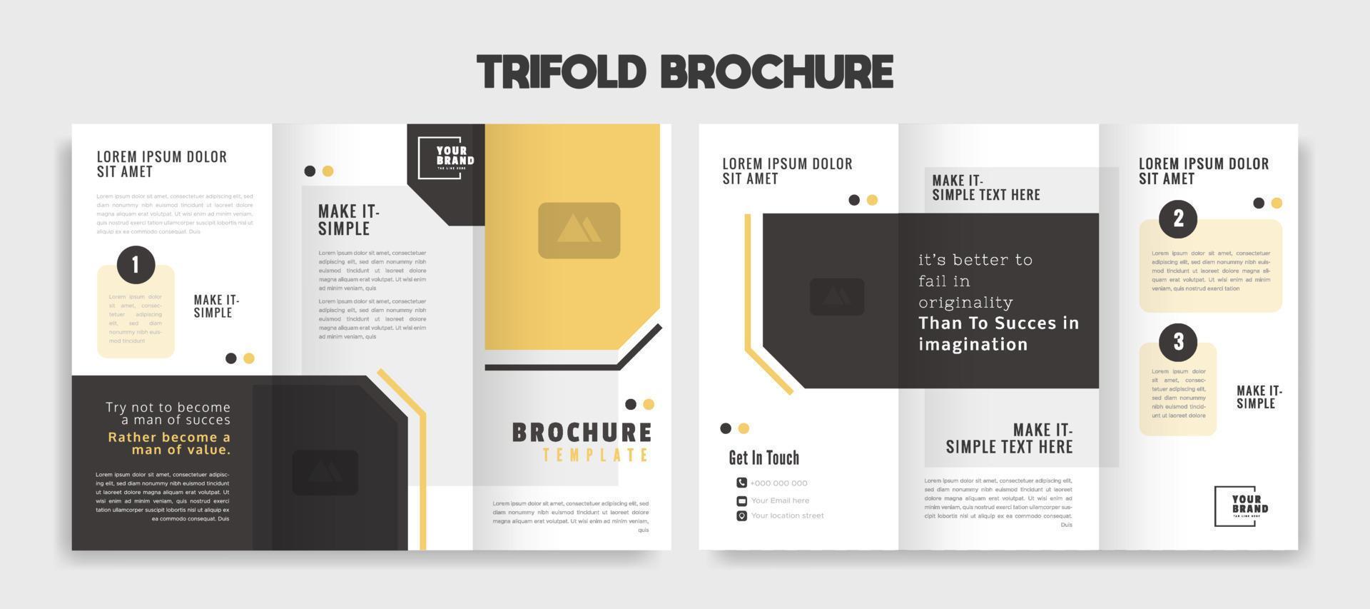 trifold broschyr mall design vektor