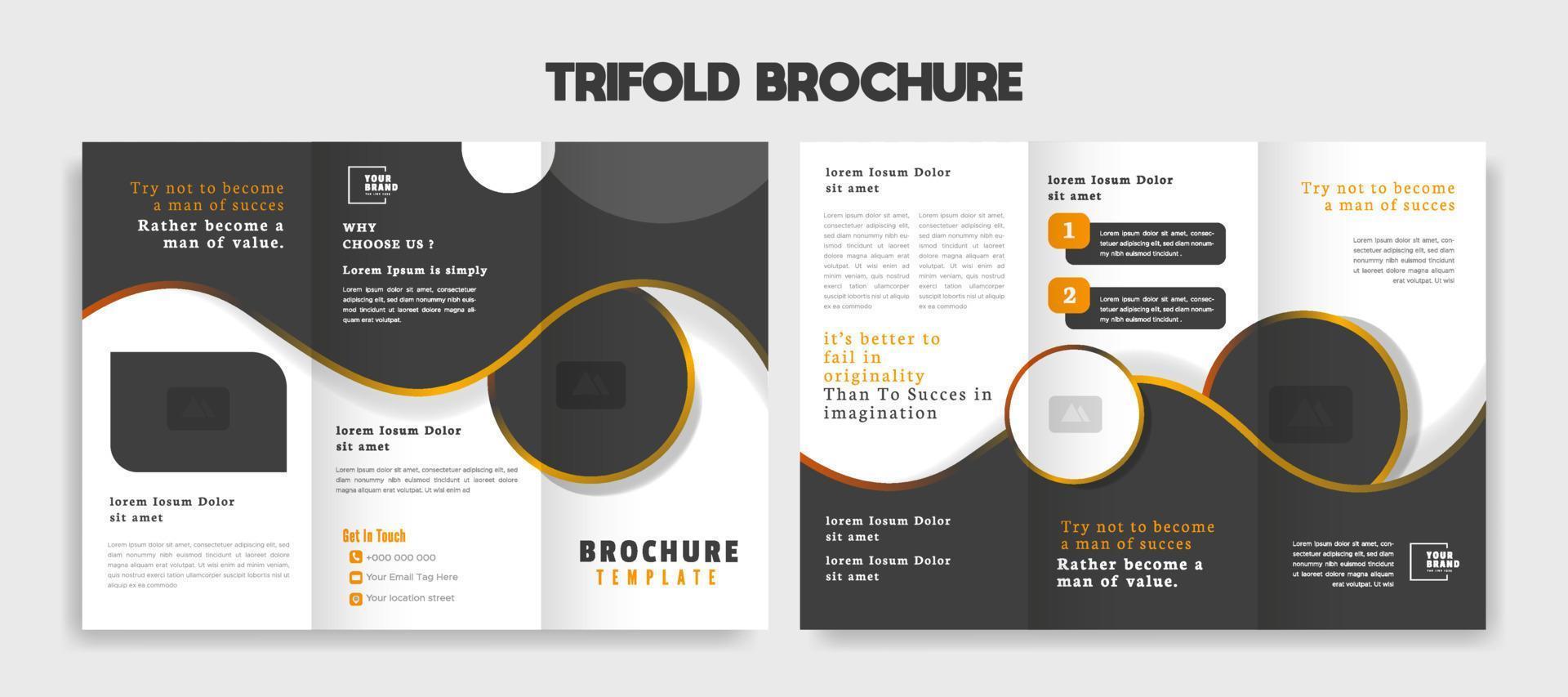 trifold broschyr mall design vektor