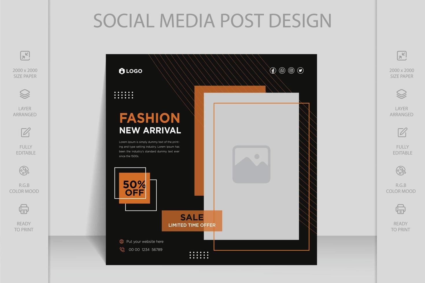 modern dynamisk Instagram, Facebook och social media posta webb baner mall för uppkopplad mode försäljning vektor