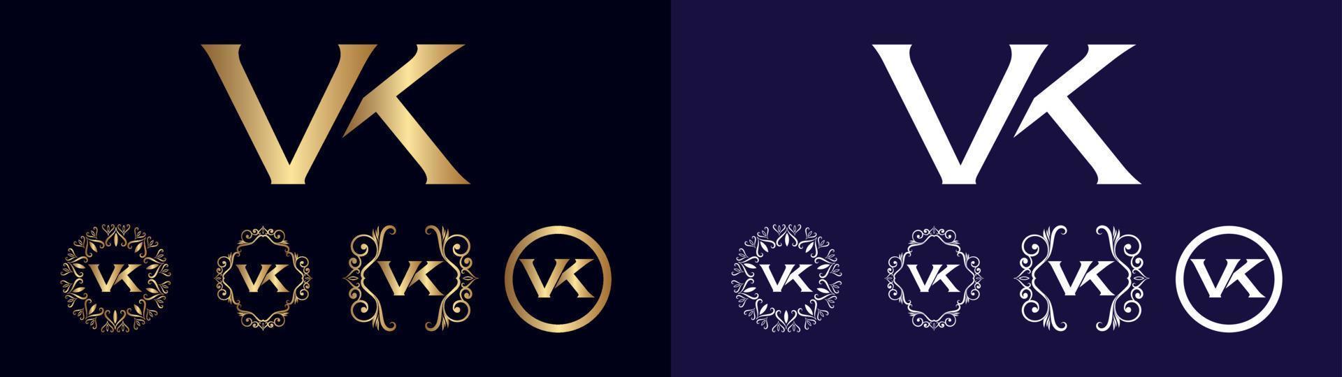 företags- varumärke logotyp vk design vektor