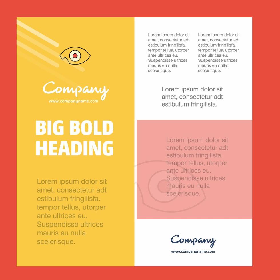 Eye Business Company Poster Vorlage mit Platz für Text und Bilder Vektorhintergrund vektor