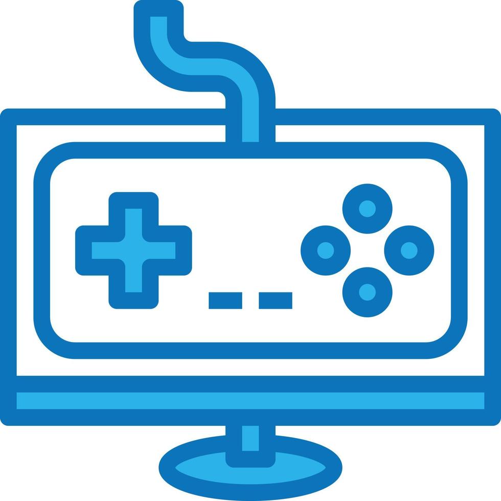 Computerspiel Online-Spiele spielen Multimedia - blaues Symbol vektor