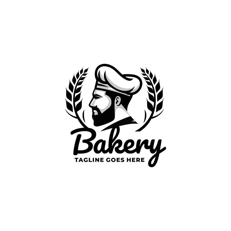 Bäcker-Chef-Logo-Design-Vektor vektor