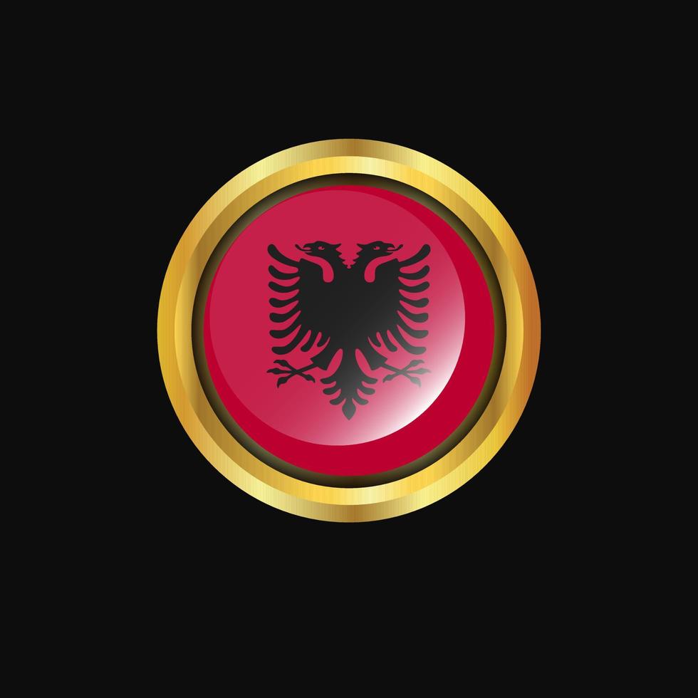 albania flagga gyllene knapp vektor