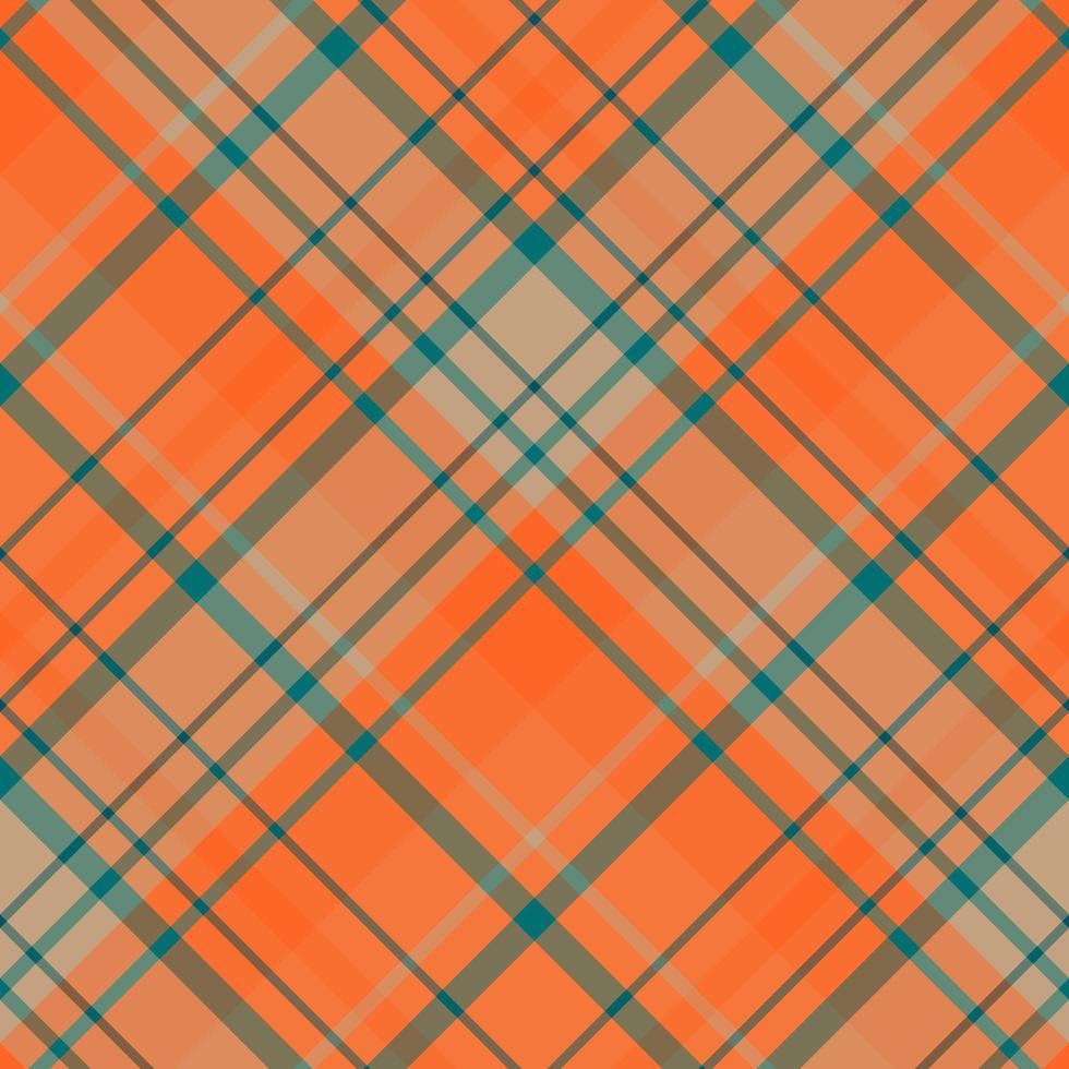 Nahtloses Muster in den Farben Orange, Beige, Dunkelblau und Wassergrün für Plaid, Stoff, Textil, Kleidung, Tischdecke und andere Dinge. Vektorbild. 2 vektor