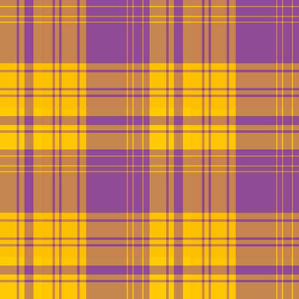 Nahtloses Muster in violetten und gelben Farben für Plaid, Stoff, Textil, Kleidung, Tischdecke und andere Dinge. Vektorbild. vektor