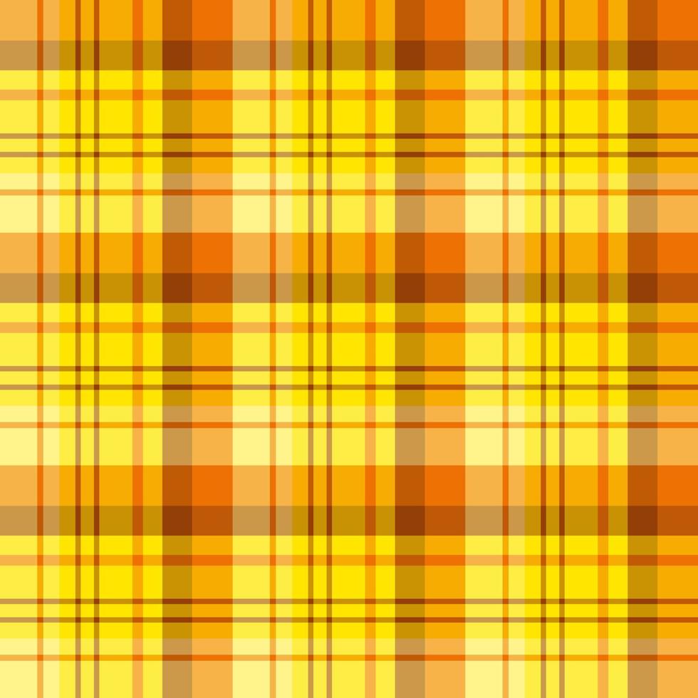 Nahtloses Muster in wunderschönen leuchtend gelben und orangefarbenen Farben für Plaid, Stoff, Textil, Kleidung, Tischdecke und andere Dinge. Vektorbild. vektor