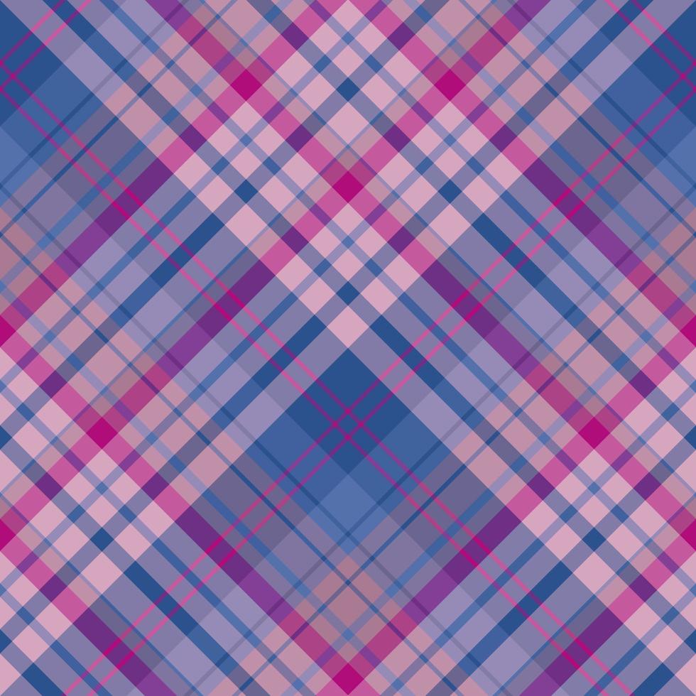 Nahtloses Muster in wunderschönen rosa, blauen und violetten Farben für Plaid, Stoff, Textil, Kleidung, Tischdecke und andere Dinge. Vektorbild. 2 vektor