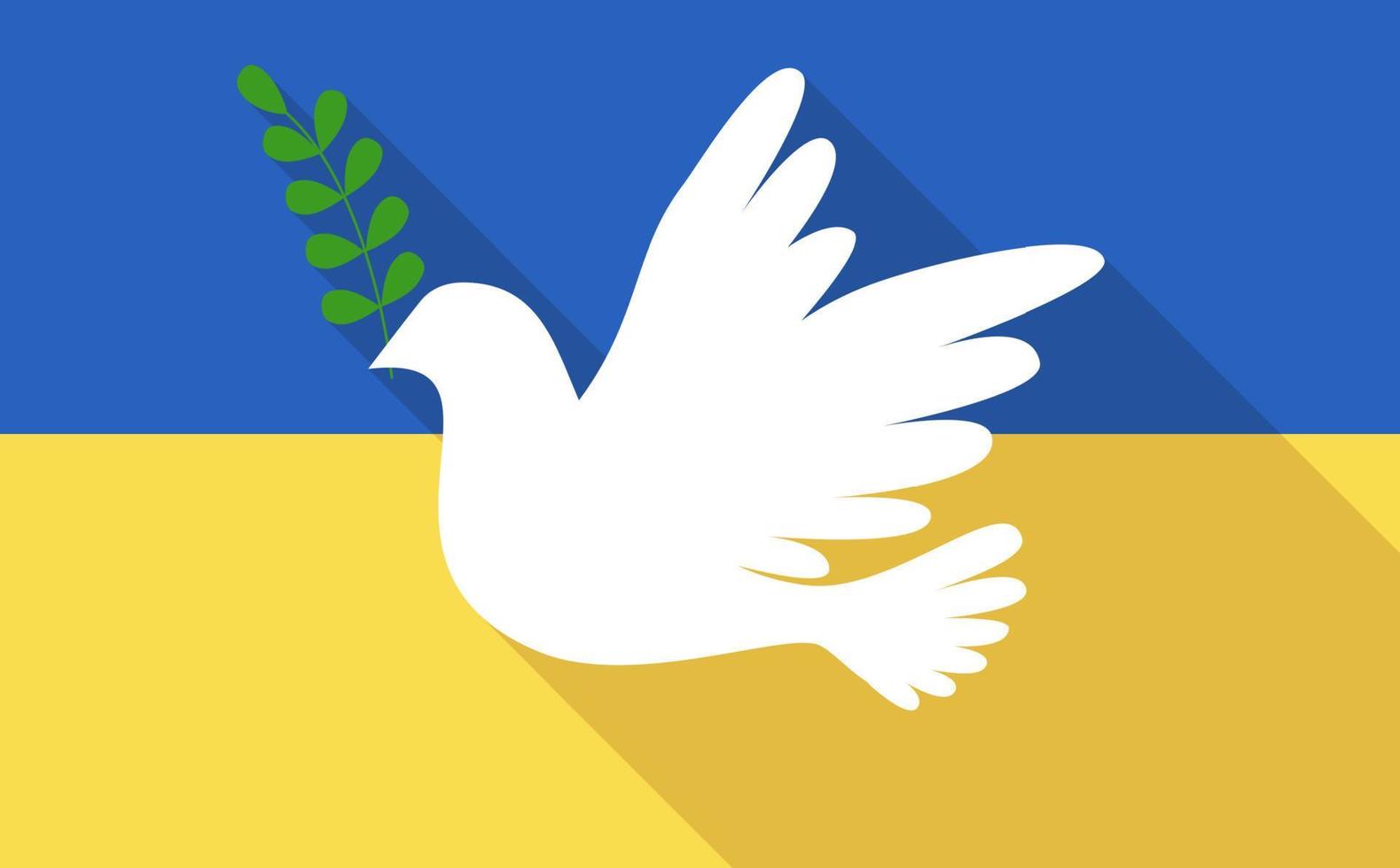 ukrainische Flagge mit Frieden und Liebe in Form einer Taube. das konzept des friedens - die idee des friedens in der ukraine. für Design und Web. vektor