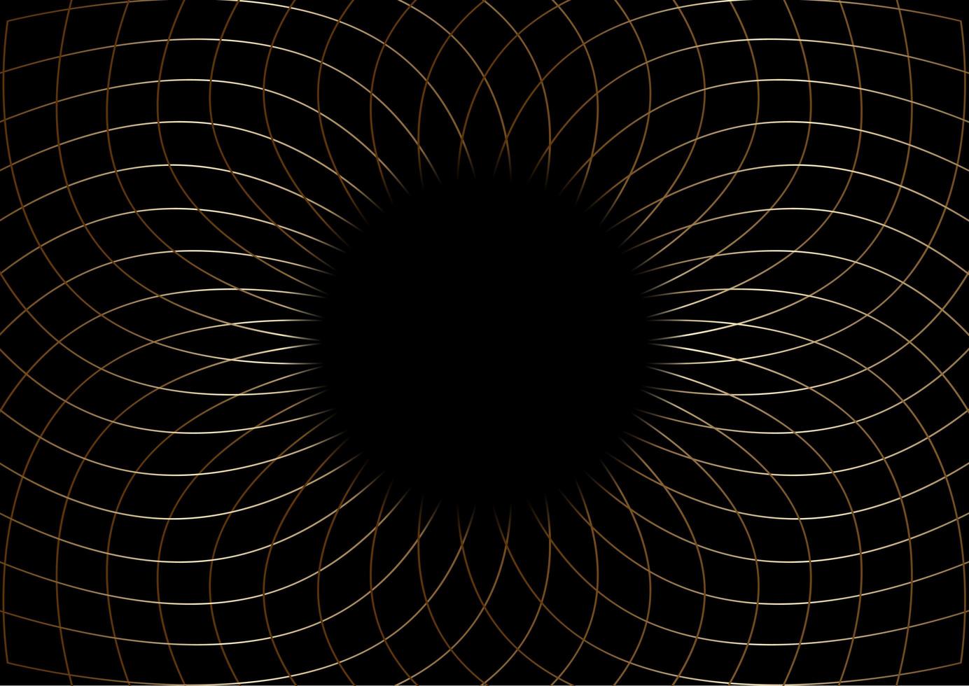 elegant symmetrisk gyllene linjestomme med cirkulärt utrymme vektor