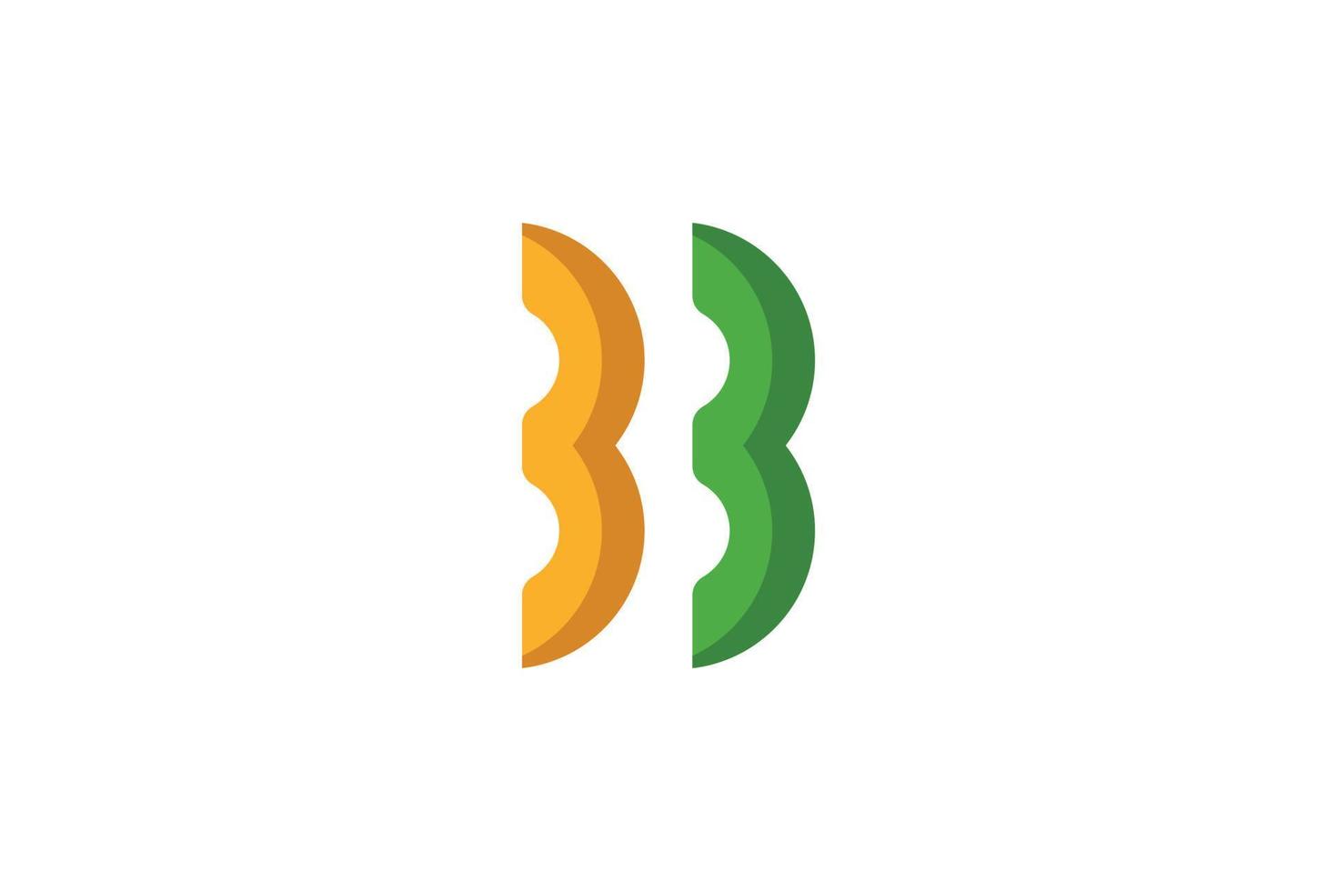 b brev första logotyp vektor