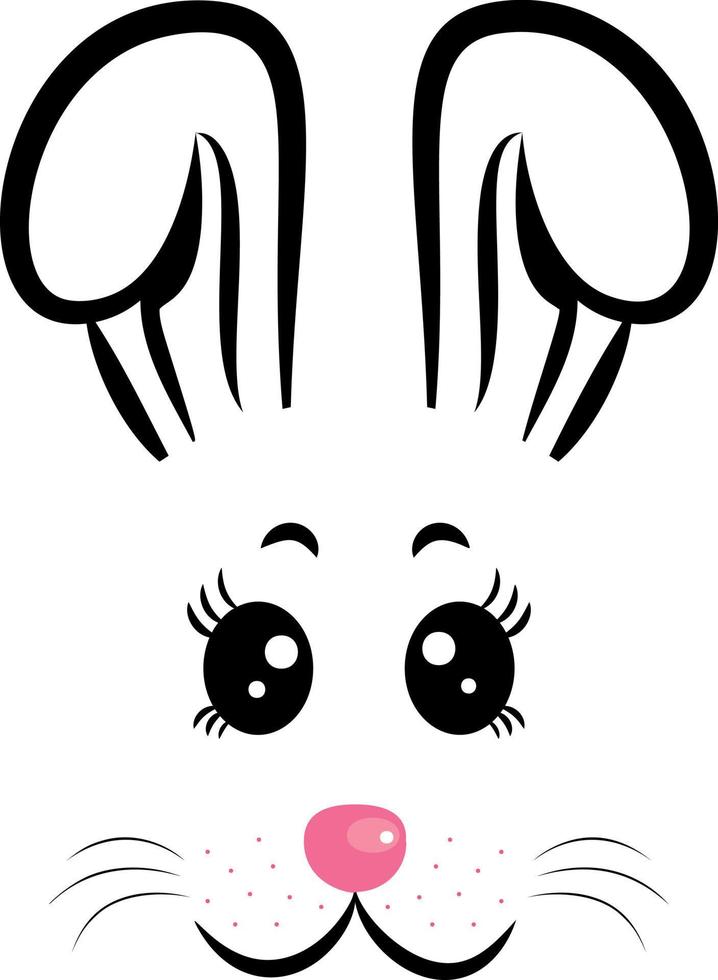 kawaii kaninchen face.rabbit symbol von 2023 year.vector illustration vektor