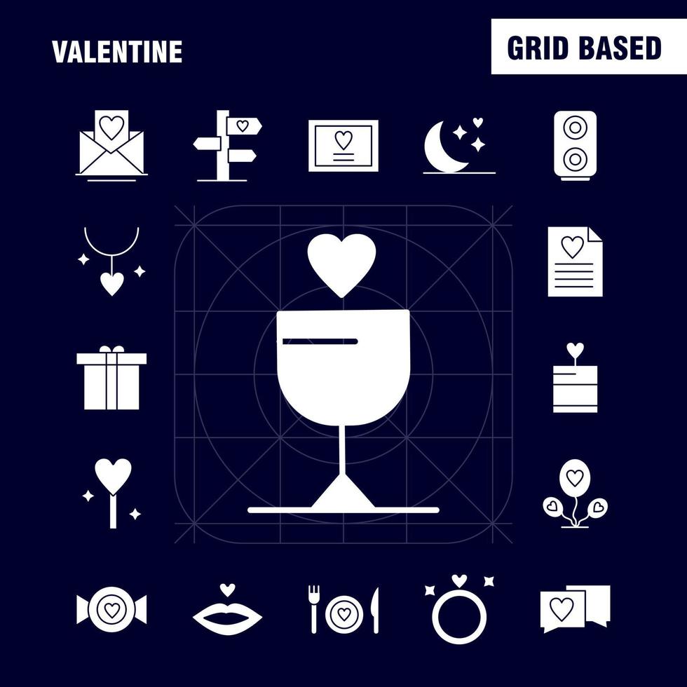 Valentinstag solides Glyphen-Icon-Paket für Designer und Entwickler Symbole der Datei Liebesromantik-Valentinsbild Liebesromantik-Valentinsgrußvektor vektor