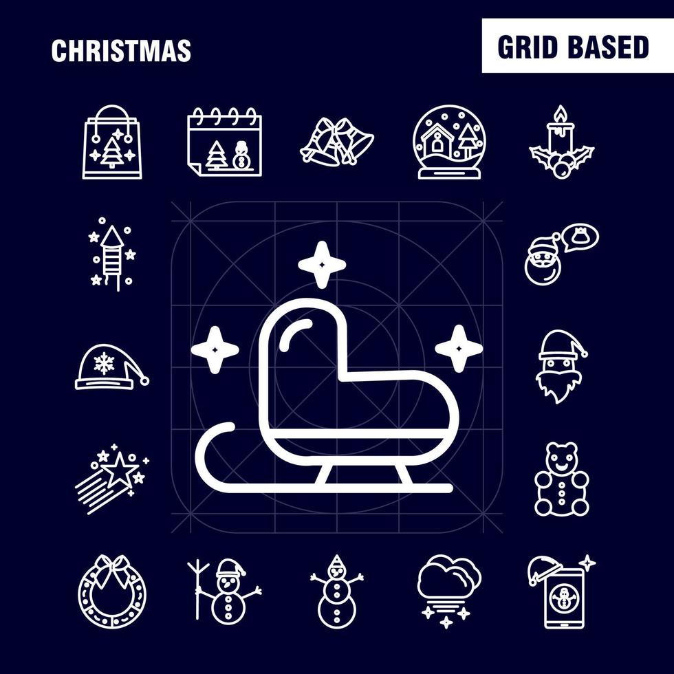 weihnachtszeilensymbole für infografiken mobiles uxui-kit und druckdesign umfassen weihnachtsmann weihnachtswinter weihnachtsmann weihnachtsmannsammlung modernes infografik-logo und piktogramm vektor