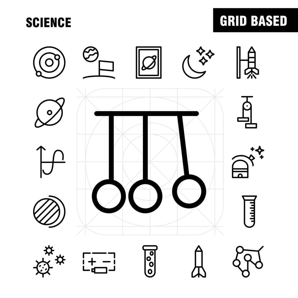 vetenskap linje ikon packa för designers och utvecklare ikoner av lansera raket Plats börja astronomi sol- systemet vetenskap vektor