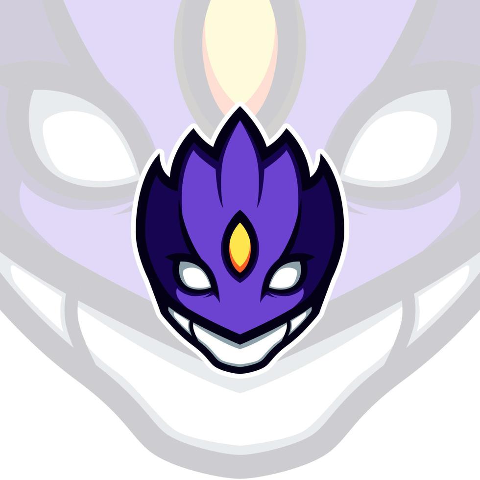 lila mask anime digimon karaktär vektor maskot