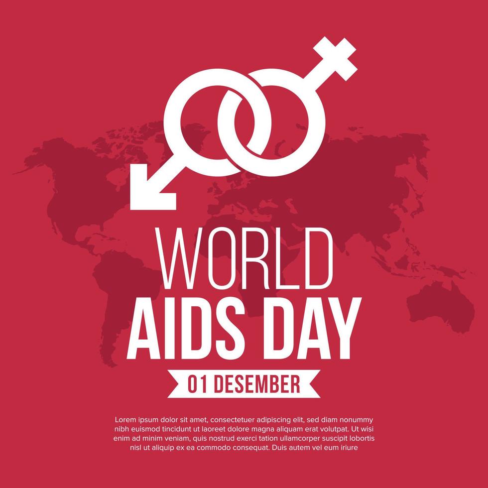 Welt-Aids-Tag Social Media Design Post Hintergrund vektor