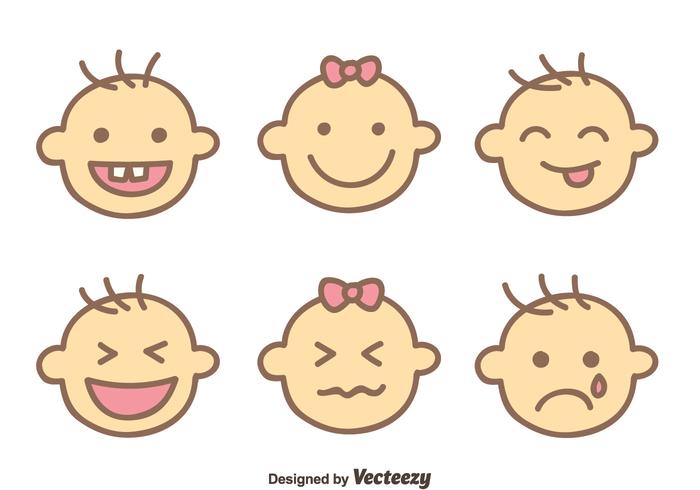 Baby Face-Expressionsvektoren vektor