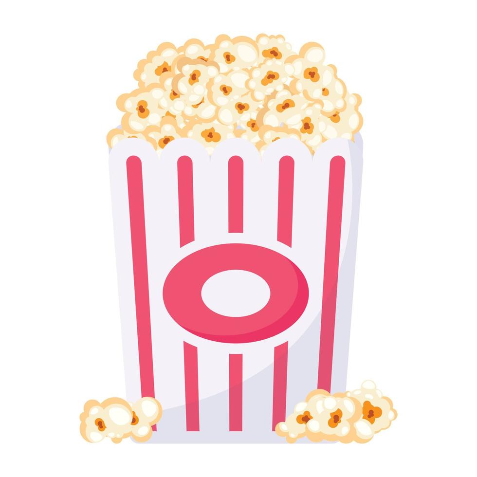 se på detta platt design av popcorn vektor