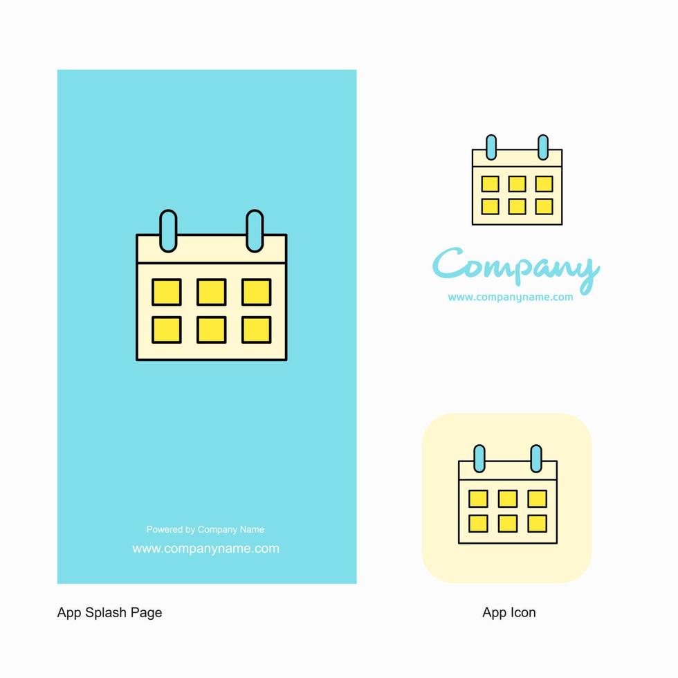 Kalender Firmenlogo App-Symbol und Splash-Page-Design kreative Business-App-Designelemente vektor
