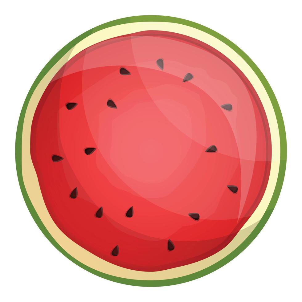 Draufsicht schneiden Wassermelone Symbol, Cartoon-Stil vektor