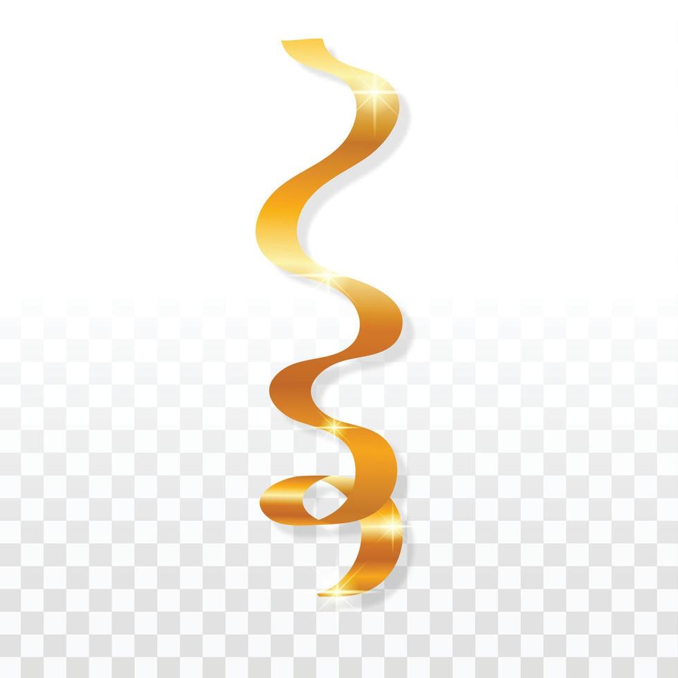 xmas guld serpentin ikon, realistisk stil vektor