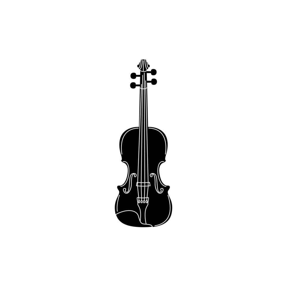 cello ikon, svart enkel stil vektor