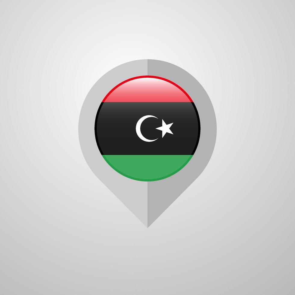 Karta navigering pekare med libyen flagga design vektor